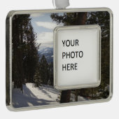 Madisongebergte in de winter in Montana Verzilverd Omlijst Ornament (Rechts)