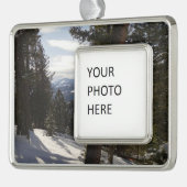 Madisongebergte in de winter in Montana Verzilverd Omlijst Ornament (Links)