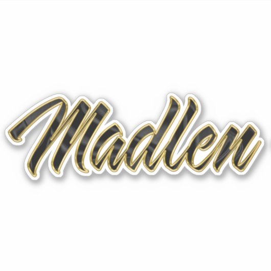 Madlen black gold Lettering Aufkleber Sticker (Voorkant)