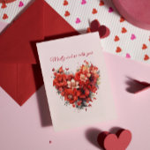 Madly in de liefde | Bloemenhart | Aangepaste teks Feestdagenkaart