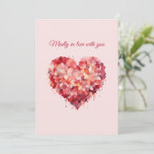 Madly in de liefde | Bloemenhart | Aangepaste teks Feestdagenkaart (Staand voorkant)