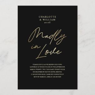 Madly in Love Vow Renewal Invitation Kaart