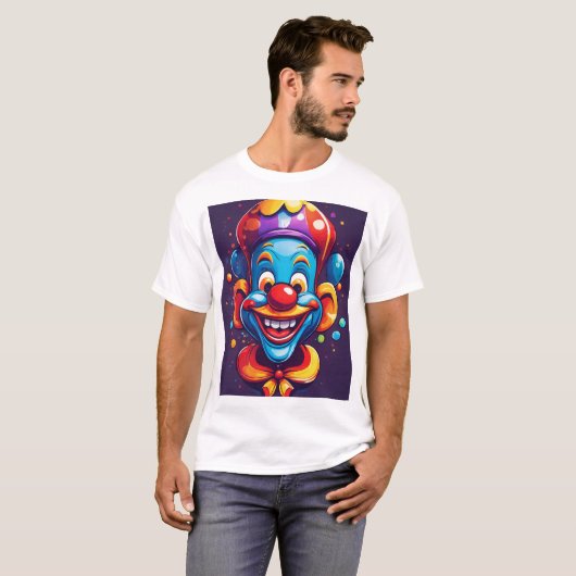 Madness Unleashed: Abstracte Joker Face Vector Art T-shirt (Voorkant volledig)