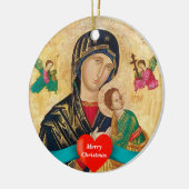 Madona en kind Kerstmis Keramisch Ornament (Links)
