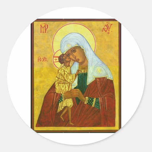 Madona en kind ronde sticker (Voorkant)