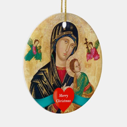 Madona en kindkerst keramisch ornament (Rechts)