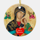 Madona en kindkerst keramisch ornament (Voorkant)