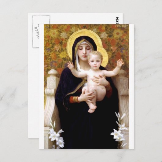 Madona met het antiek schilderij van Lilies Bougue Briefkaart (Voorkant / Achterkant)