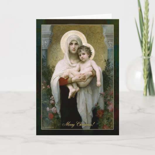Madona met Rozen Feestdagen Kaart (Voorkant)