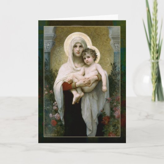 Madona met Rozen Feestdagen Kaart (Voorkant)