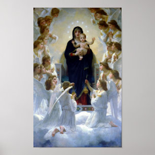 Madona Queen of Angels Bouguereau Regina Angelorum Poster