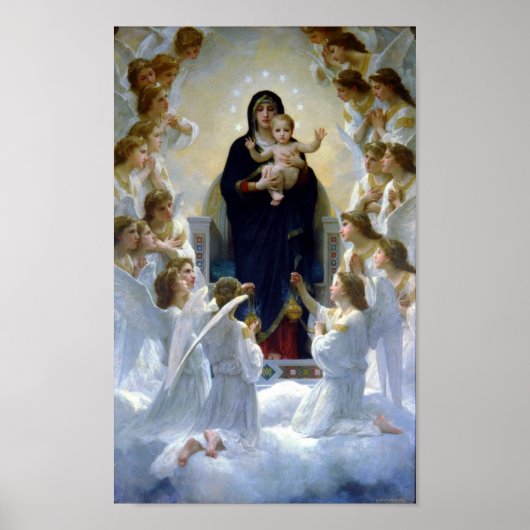 Madona Queen of Angels Bouguereau Regina Angelorum Poster (Voorkant)