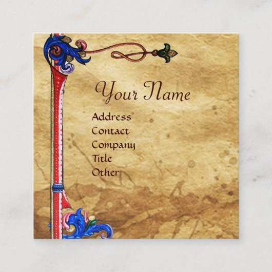 MADONEN VAN DE ROOS BOWER FLORAL PARCHCHMENT VIERKANTE VISITEKAARTJE (Voorkant)