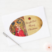 MADONEN VAN DE ROOS BOWER PARCHMENT OVALE STICKER (Envelop)