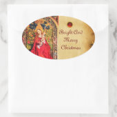 MADONEN VAN DE ROOS BOWER PARCHMENT OVALE STICKER (Tas)