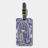 MADONEN VAN GUADALUPE-BLAUW BAGAGELABEL (Voorkant verticaal)