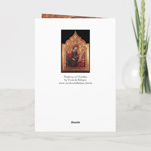 MADONEN VAN MENSELIJKHEID FEESTDAGEN KAART (Achterkant)