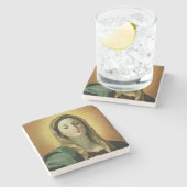 Madonna 2 stenen onderzetter (Zijkant)