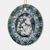 Madonna aanbidding van het kind door Della Robbia Keramisch Ornament (Links)