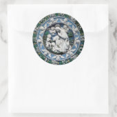 Madonna aanbidding van het kind door Della Robbia Ronde Sticker (Tas)