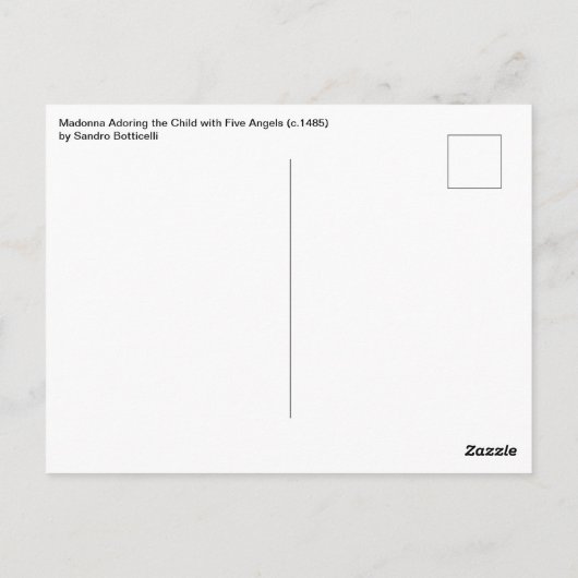 Madonna aanbidding van het kind met 5 engelen Bott Briefkaart (Achterkant)