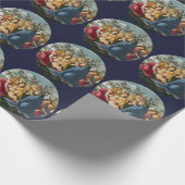 Madonna aanbidding van het kind met 5 engelen Bott Cadeaupapier (Hoek)