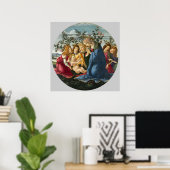 Madonna aanbidding van het kind met 5 engelen Bott Poster (Thuiskantoor)