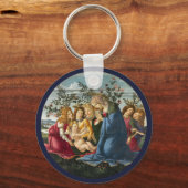 Madonna aanbidding van het kind met 5 engelen Bott Sleutelhanger (Voorkant)