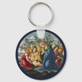 Madonna aanbidding van het kind met 5 engelen Bott Sleutelhanger (Achterkant)
