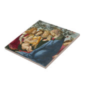 Madonna aanbidding van het kind met 5 engelen Bott Tegeltje (Zijkant)