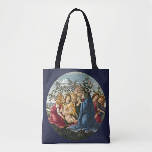 Madonna aanbidding van het kind met 5 engelen Bott Tote Bag (Voorkant)