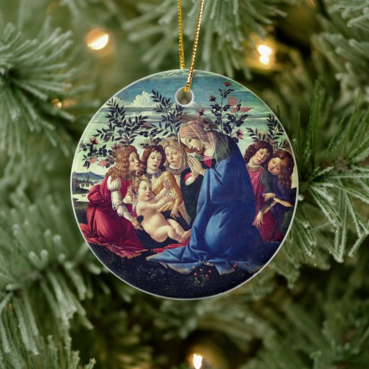 Madonna Adoring the Child with Five Angels Keramisch Ornament (Boom)