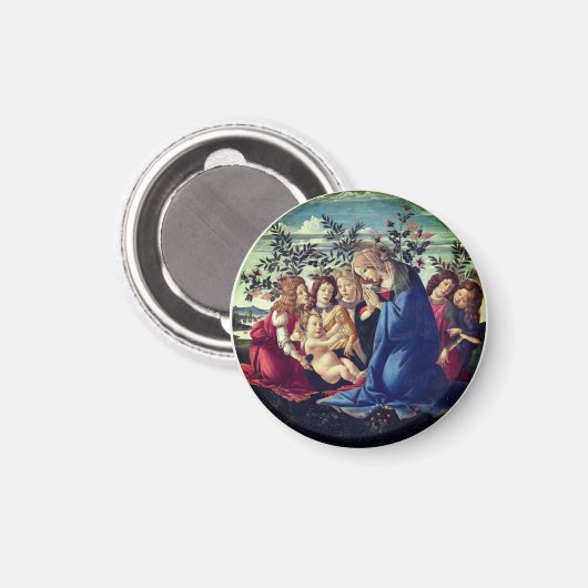 Madonna Adoring the Child with Five Angels Magneet (Voorkant / Achterkant)