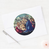 Madonna Adoring the Child with Five Angels Ronde Sticker (Envelop)