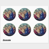 Madonna Adoring the Child with Five Angels Ronde Sticker (Vel)