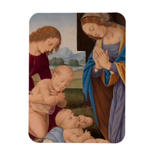 Madonna Adoring the Child with the Baby Saint Magneet (Verticaal)