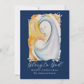 Madonna and Child Bible Verse Calligraphy Script Feestdagenkaart (Voorkant)