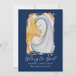 Madonna and Child Bible Verse Calligraphy Script Feestdagenkaart