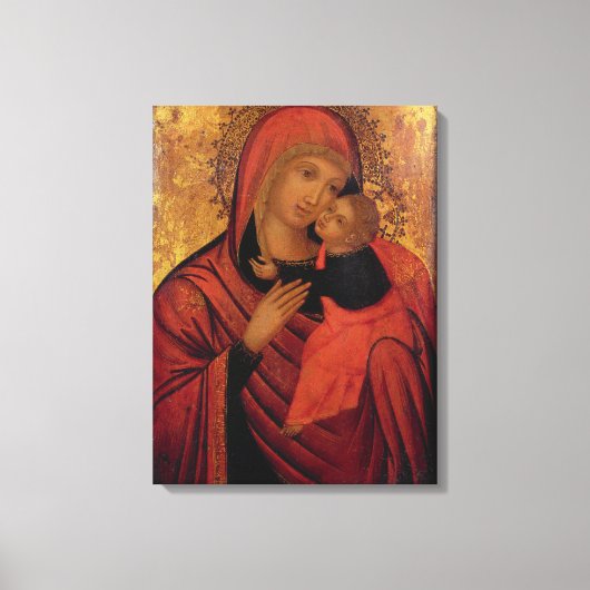 Madonna and Child, c.1650 (panel) Canvas Afdruk (Voorkant)