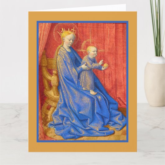 Madonna and Child Enthroned Jean Fouquet Holiday  Kaart (Voorkant)
