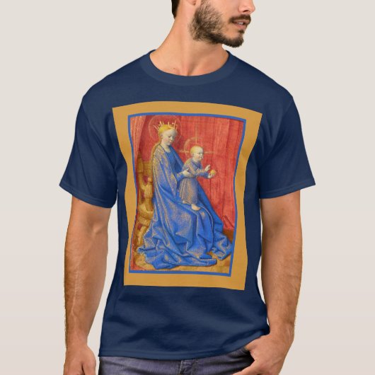 Madonna and Child Enthroned Jean Fouquet Holiday  T-shirt (Voorkant)