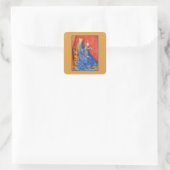 Madonna and Child Enthroned Jean Fouquet Holiday  Vierkante Sticker (Tas)