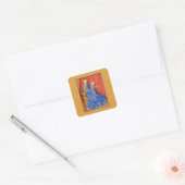 Madonna and Child Enthroned Jean Fouquet Holiday  Vierkante Sticker (Envelop)
