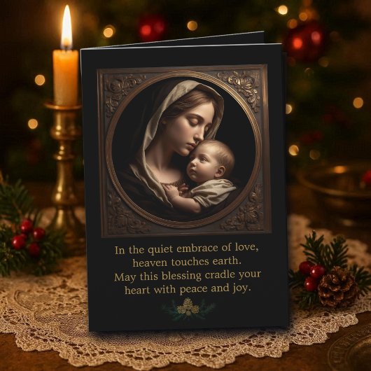 Madonna and Child Folded Greeting Card Kaart