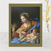Madonna and Child Holiday Christmas Card Kaart (Gele Bloem)