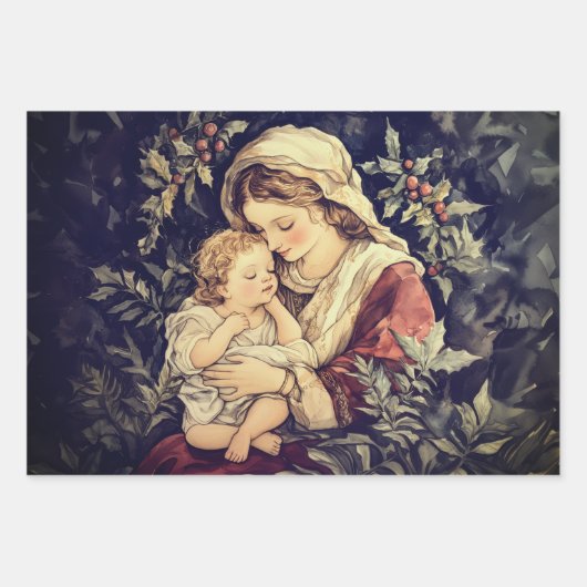 Madonna and Child Vintage Inpakpapier Vel (Voorkant 3)