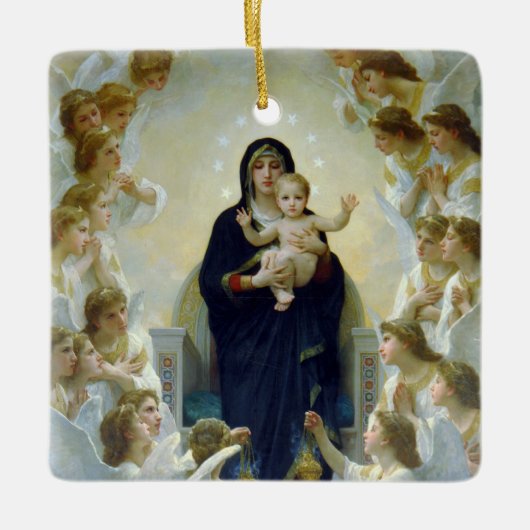 Madonna + Angels, Bouguereau Keramisch Ornament (Voorkant)