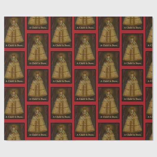 Madonna & Baby Jesus Kerst Cadeaupapier (Vlak)