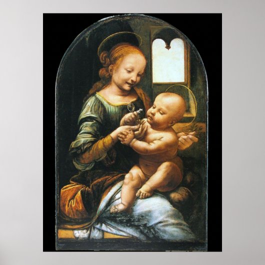 Madonna Benois door Leonardo da Vinci Poster (Voorkant)