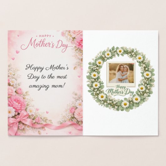 Madonna bloemenkrans Moederdag kaart (Binnen)
